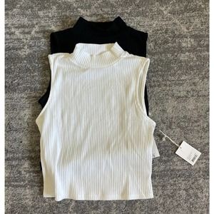 Women’s L MCLA Tank Tops Set Of Two black And White Q7